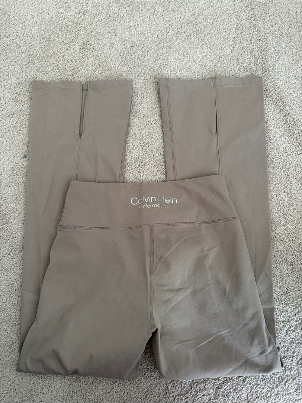 Calvin Klein Performance Flared Active Pants in Taupe